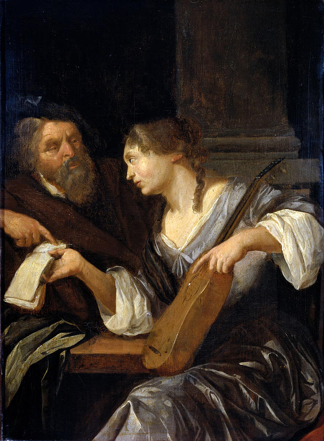 The music lesson #2 Painting by Jacob Toorenvliet