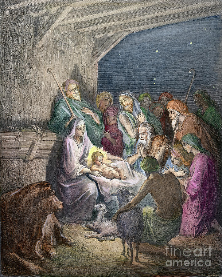 The Nativity #1 Photograph by Gustave Dore