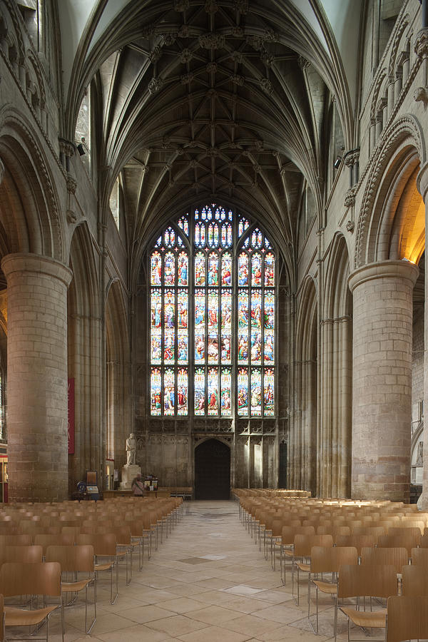 The nave inside Gloucester Cathedral, Gloucestershire #1 Photograph by David Clapp