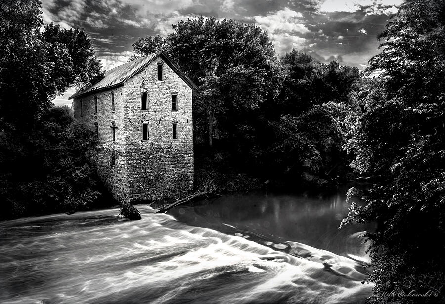 Black And White Photograph - The Old Mill Stream #1 by Michael Ciskowski