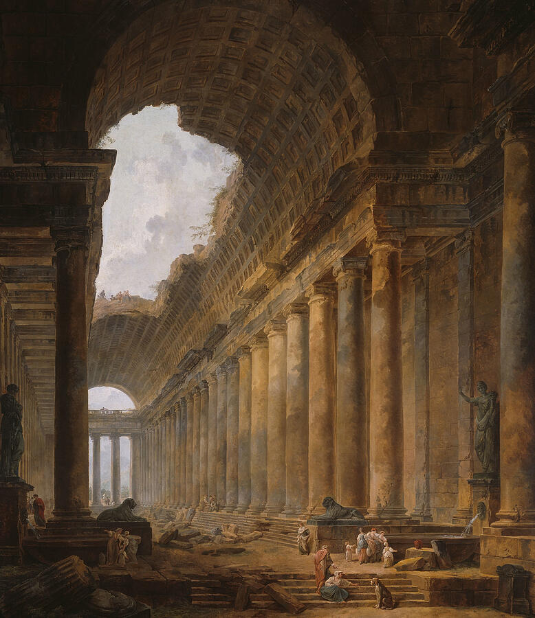 The Old Temple, from 1787-1788 Painting by Hubert Robert The Old Temple, from 1787-1788 Painting by Hubert Robert