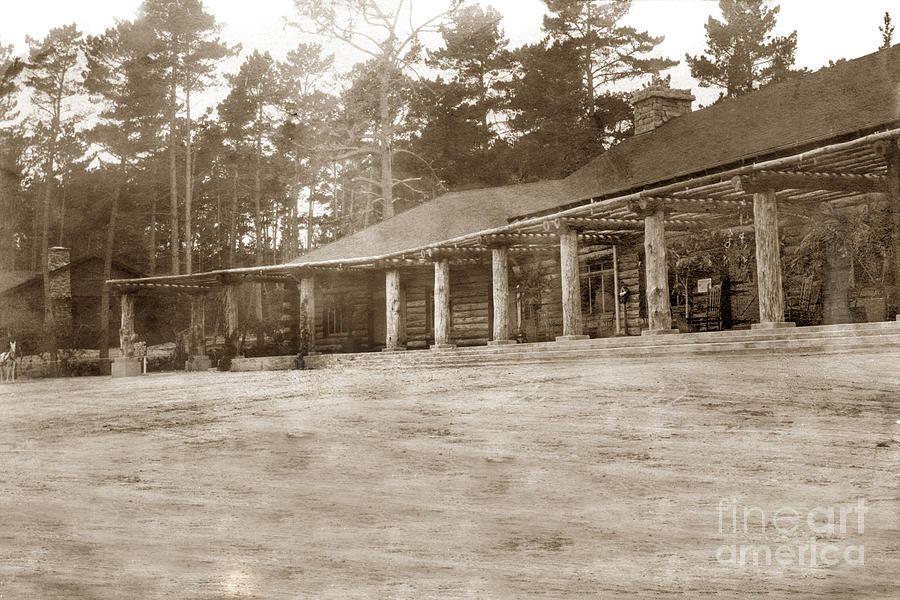 Log Lodge Photograph - The Original Log Lodge Pebble Beach Circa 1911  #2 by Monterey County Historical Society
