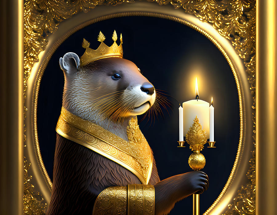 The Otter King Digital Art by Caleb Ongoro - Fine Art America