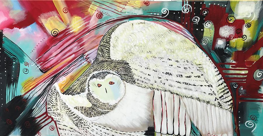 The owl #2 Painting by Sima Amid Wewetzer