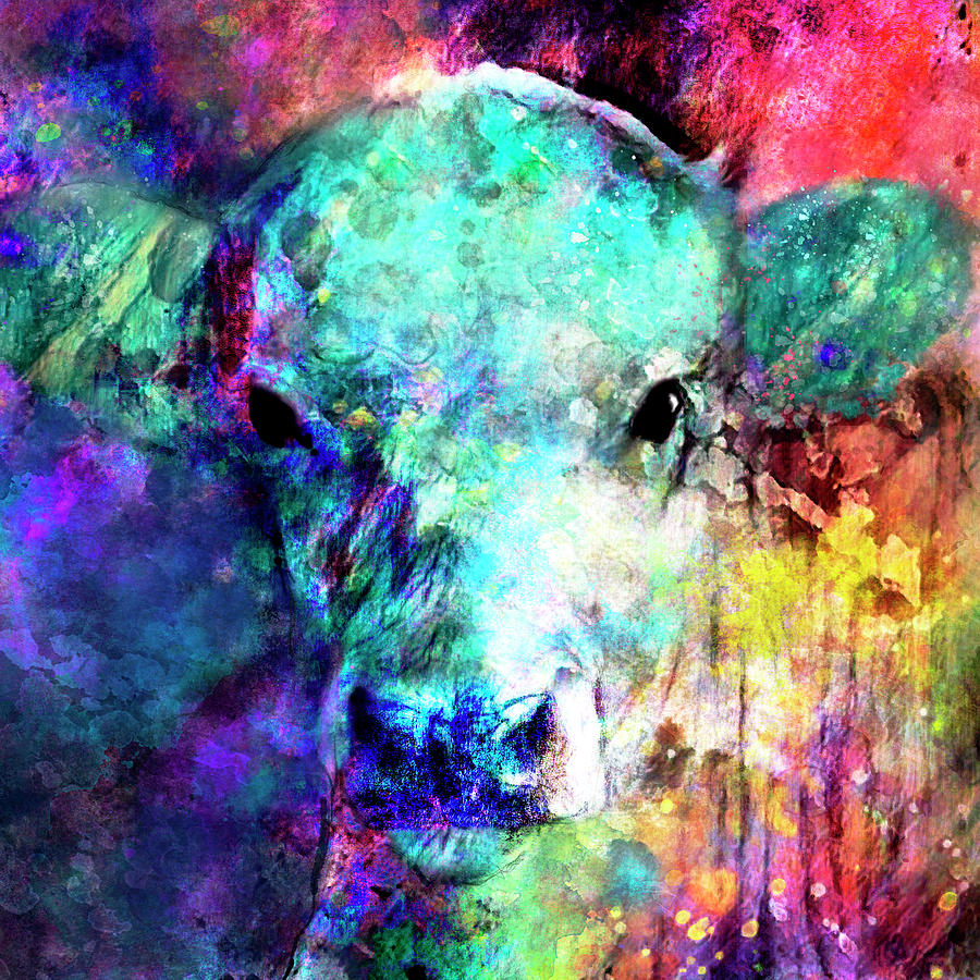 The Painted Cow #1 Digital Art by Ann Powell