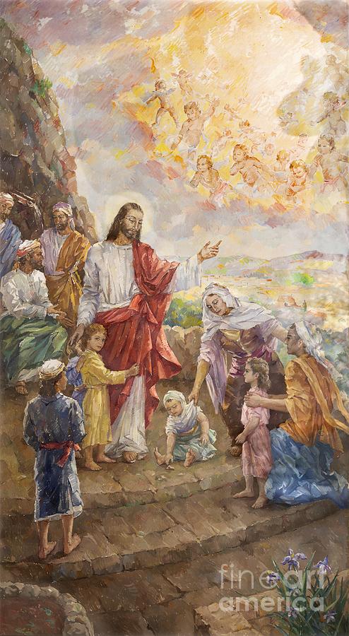 The painting of Jesus among the children #1 Photograph by Jozef Sedmak ...