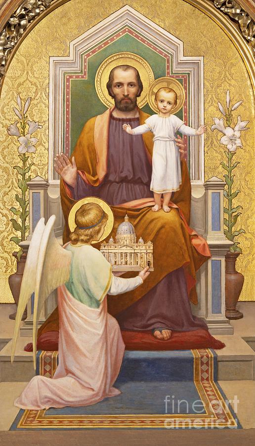 The painting of St. Joseph #1 Photograph by Jozef Sedmak - Fine Art America