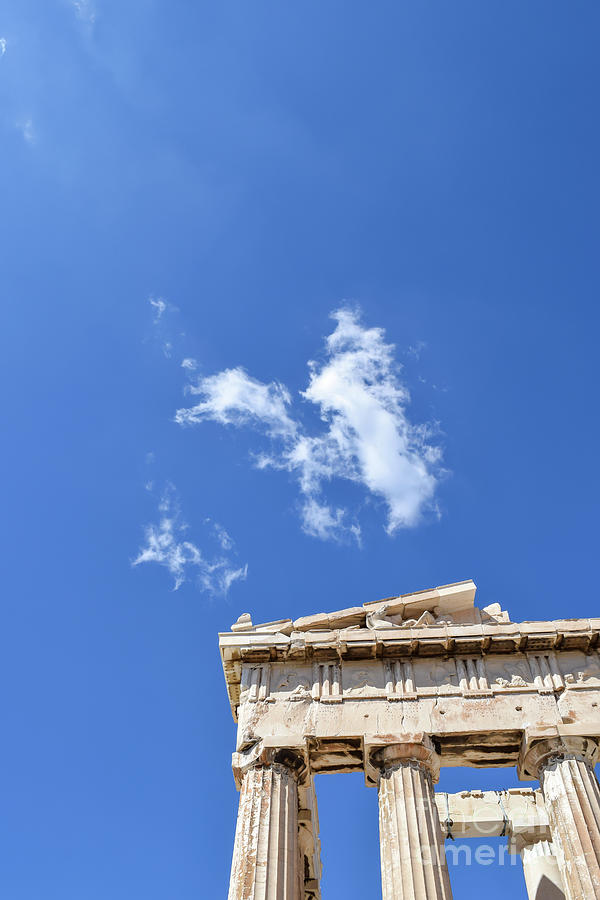 The Parthenon sits on the ancient citadel of the Acropolis on a  #1 Photograph by William Kuta