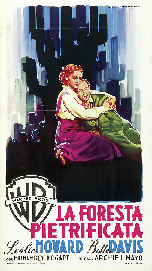 The Petrified Forest, 1936 - art by Luigi Martinati Mixed Media by Movie World Posters