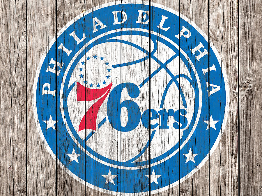 The Philadelphia 76ers Basketball 1a Mixed Media by Brian Reaves