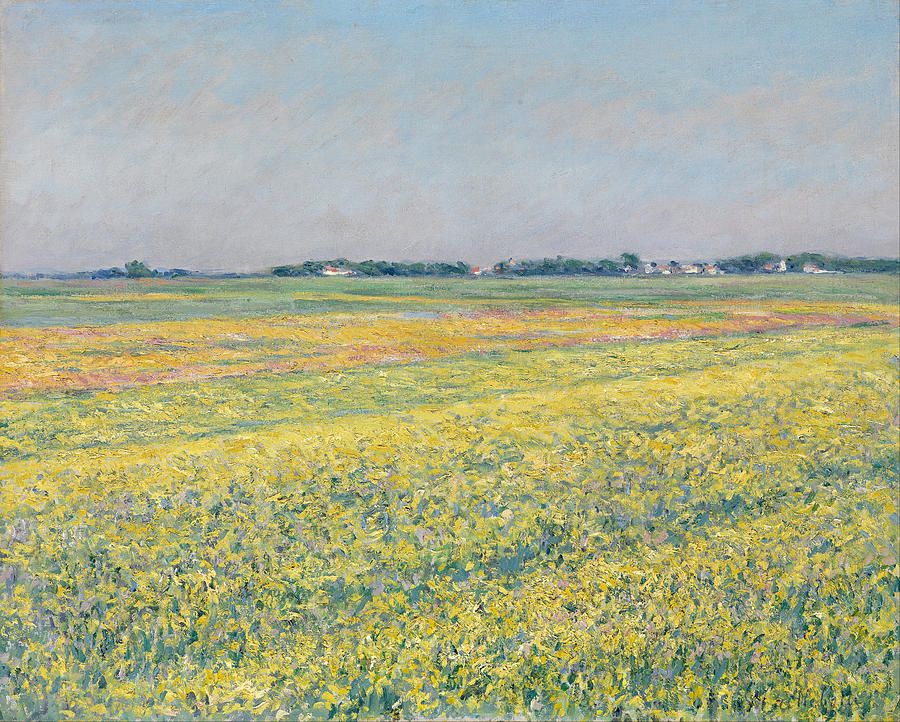 The plain of Gennevilliers, Yellow Fields 1884 Painting by Gustave ...