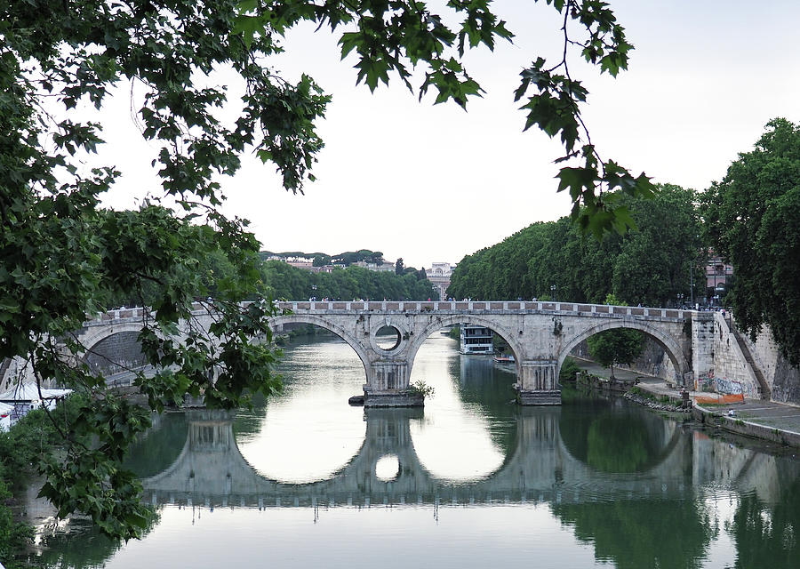 The Ponte Sisto bridge and the Tiber river in Rome, Italy Photograph by Eleni Kouri