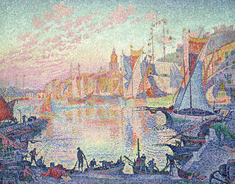 The Port of Saint-Tropez, from 1901-1902 Painting by Paul Signac