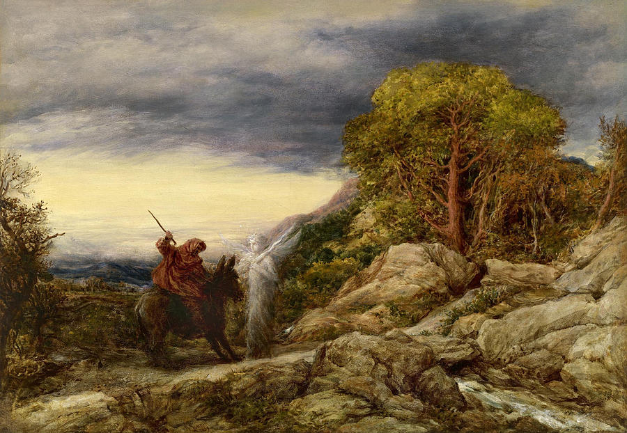 John Linnell Painting - The Prophet Balaam and the Angel  #1 by John Linnell