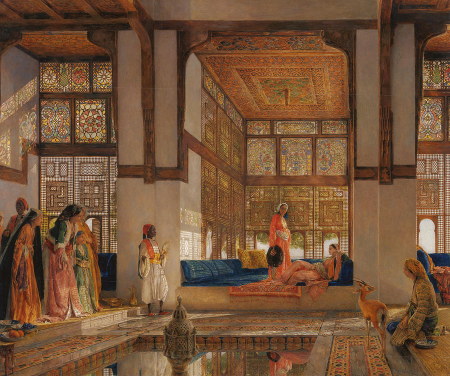 John Frederick Lewis Painting - The Reception by John Frederick Lewis by John Frederick Lewis
