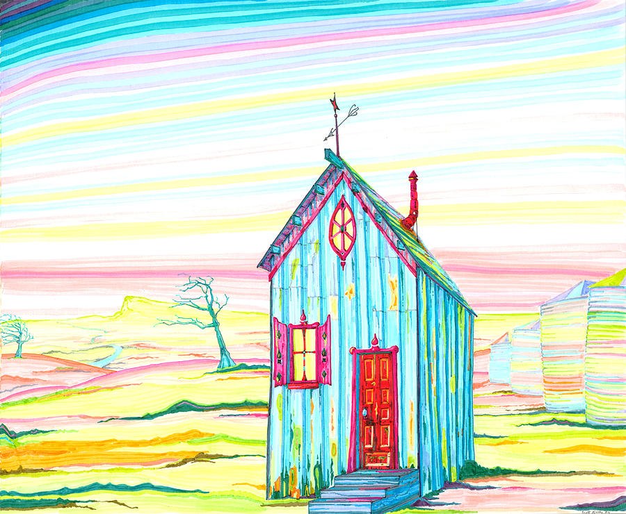 Homestead House Drawing - The Red Door II #1 by Scott Kirby