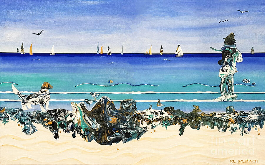 Abstract Painting - The Regatta by NL Galbraith Abstract Painting - The Regatta by NL Galbraith