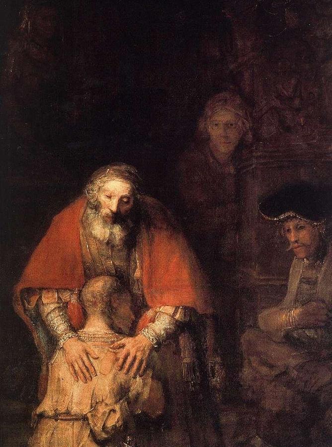 Inspirational Painting - The Return of the Prodigal Son    #1 by Rembrandt
