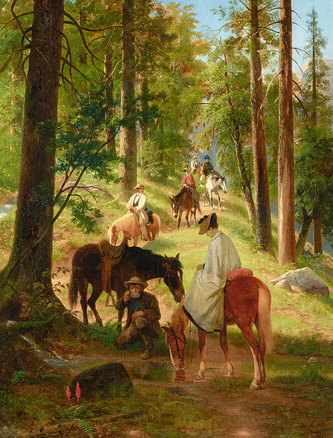 The Return Trip from Glacier Point  #1 Painting by William Hahn