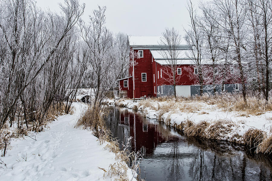 Winter Photograph - The Rising Star Mill Winter Scene by Neal Nealis