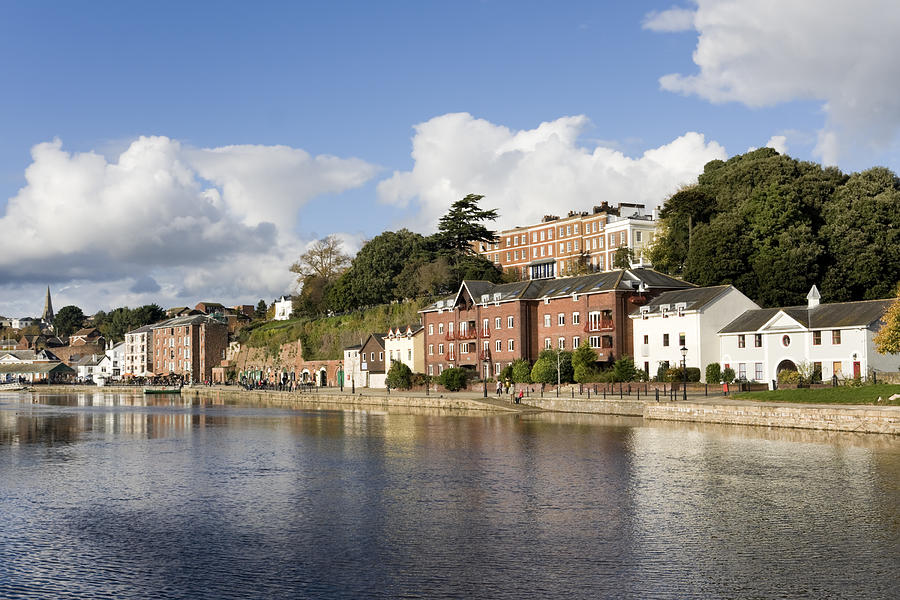 The river Exe and Exeter quayside in Devon #1 Photograph by Lleerogers