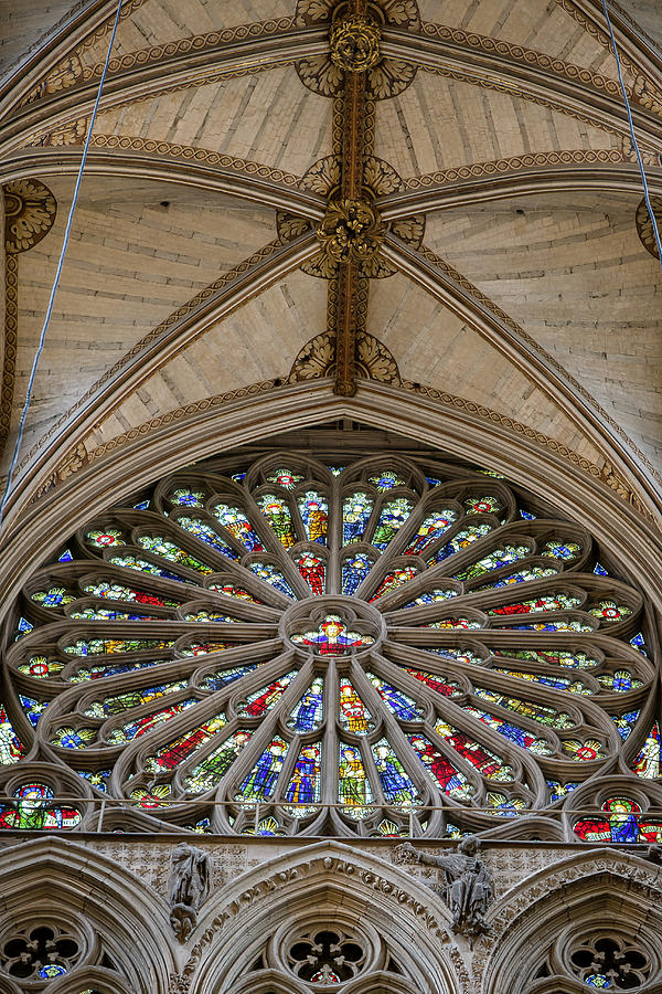 The Rose window in Westminster Abbey #1 Photograph by Raymond Hill