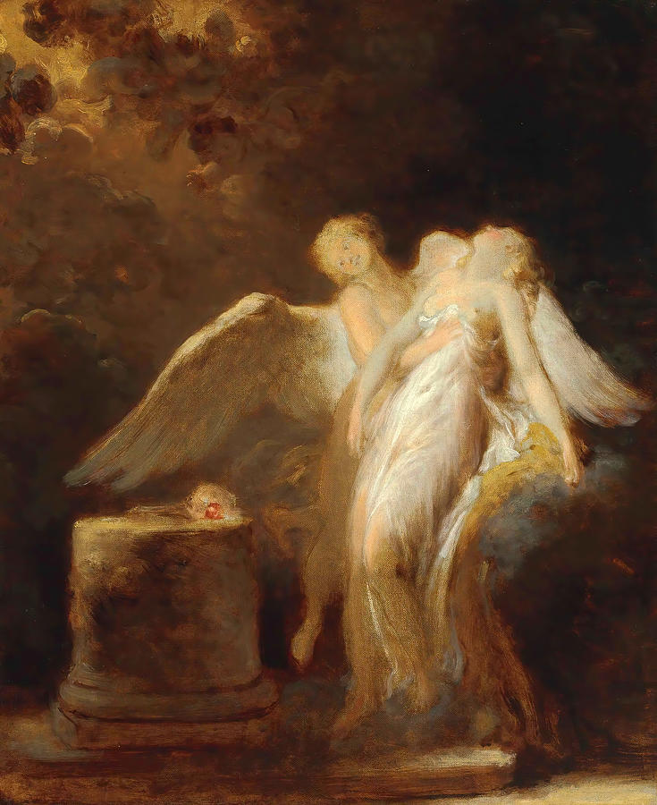 The sacrifice of the Rose #2 Painting by Jean-Honore Fragonard