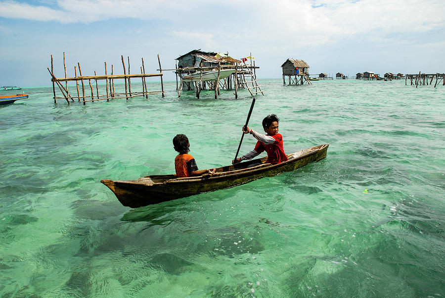 Neptunes Children - Sea Gypsy Village, Sabah. Malaysian Borneo Photograph by Earth And Spirit