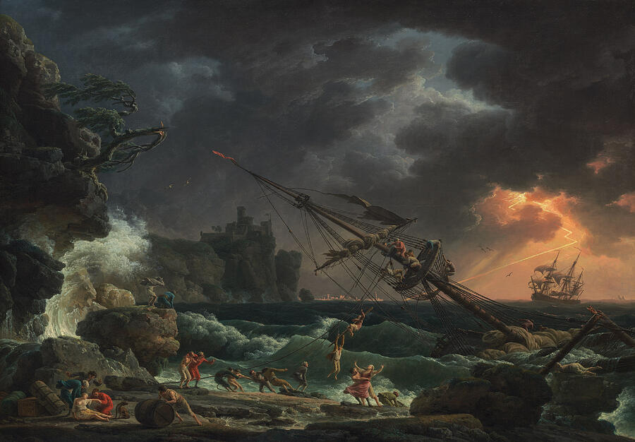 The Shipwreck, from 1772 Painting by Claude-Joseph Vernet The Shipwreck, from 1772 Painting by Claude-Joseph Vernet
