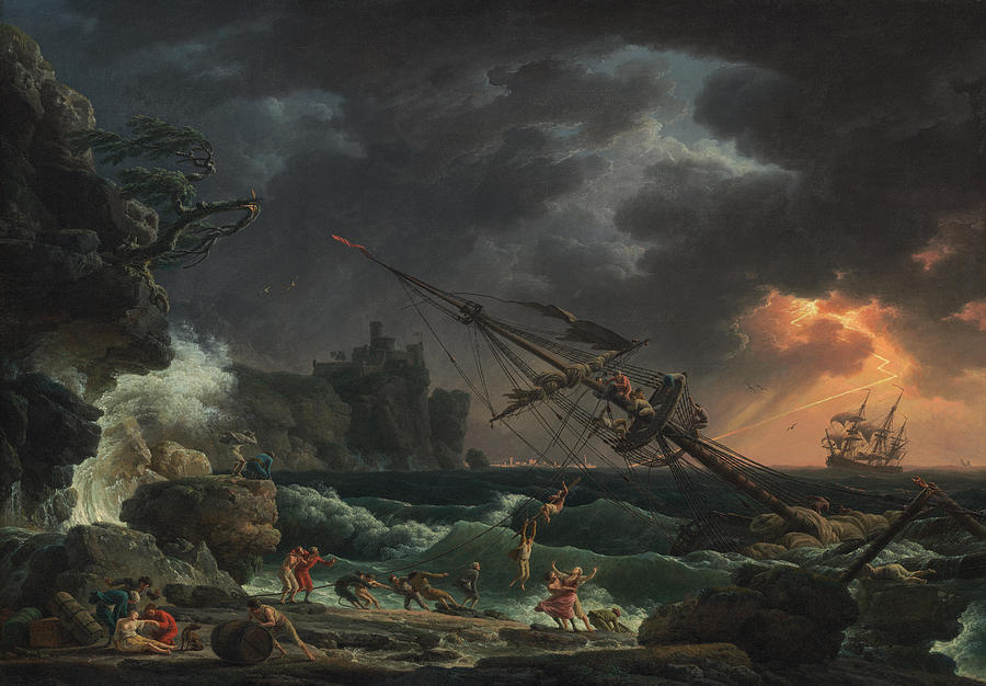 Claude Joseph Vernet Painting - The Shipwreck  #1 by Claude Joseph Vernet