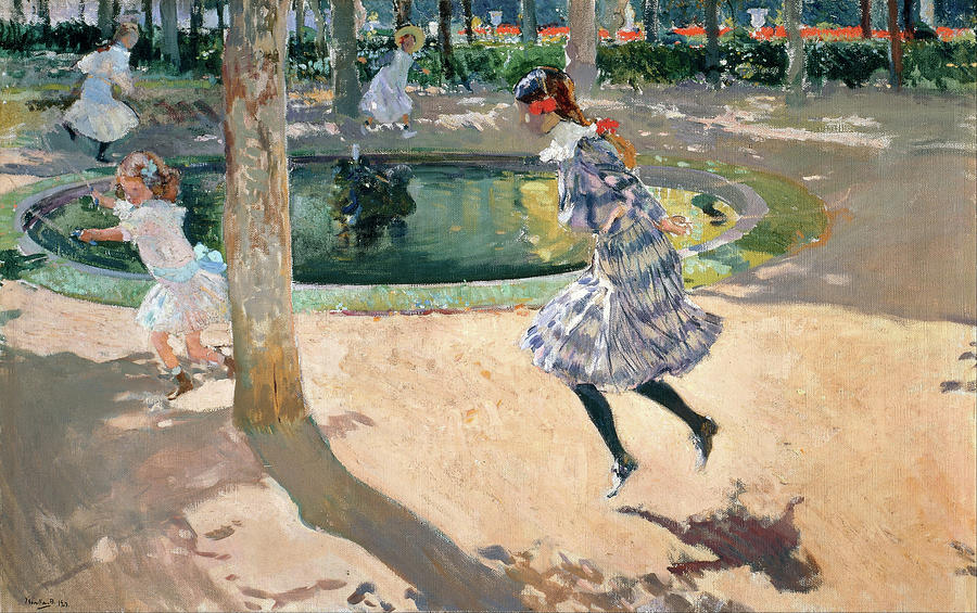 Children Painting - The Skipping Rope #2 by Joaquin Sorolla