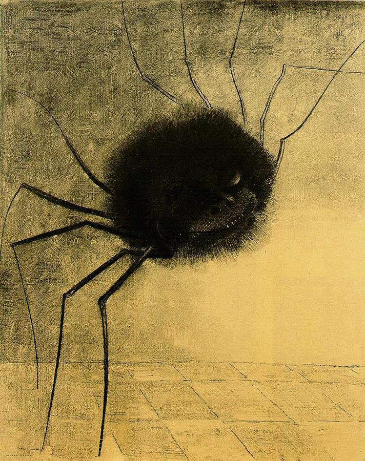 Odilon Redon Painting - The Smiling Spider #2 by Odilon Redon