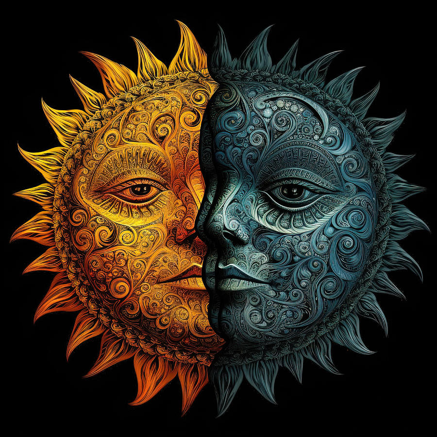 The Sun And The Moon Digital Art