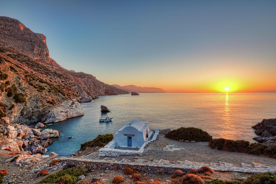 The sunrise from Agia Anna in Amorgos, Greece #1 Photograph by Constantinos Iliopoulos