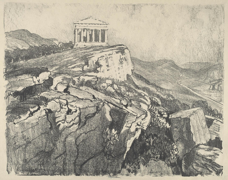 The Temple of Concord on the Wall #2 Drawing by Joseph Pennell
