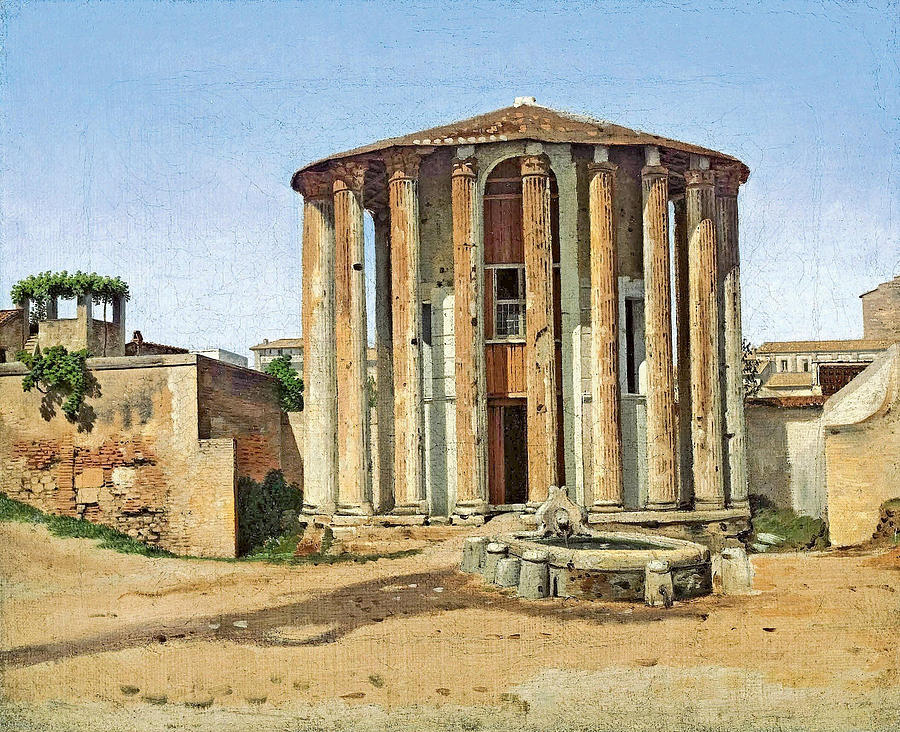 The Temple of Vesta in Rome Painting by Christoffer Wilhelm Eckersberg ...