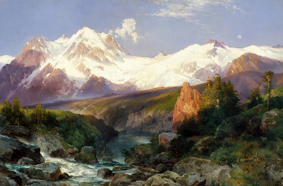 Mountain Painting - The Teton Range #1 by Thomas Moran