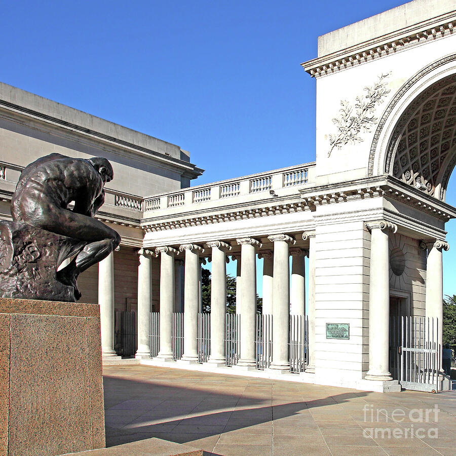 San Francisco Photograph - The Thinker at San Francisco Palace of The Legion of Honor 5D20960 square #1 by San Francisco