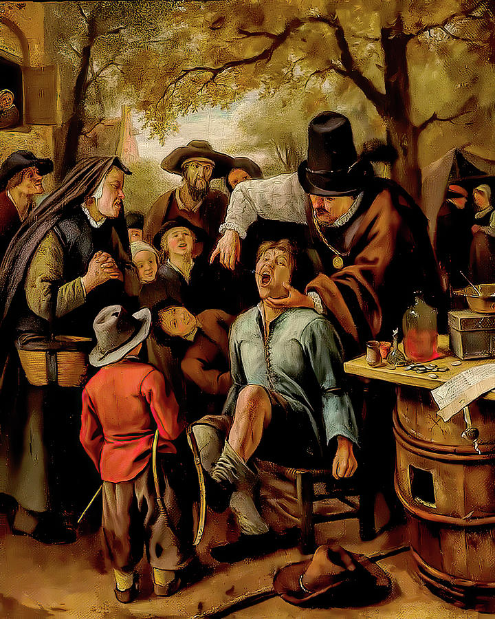 The Tooth Puller #1 Painting by Jan Steen
