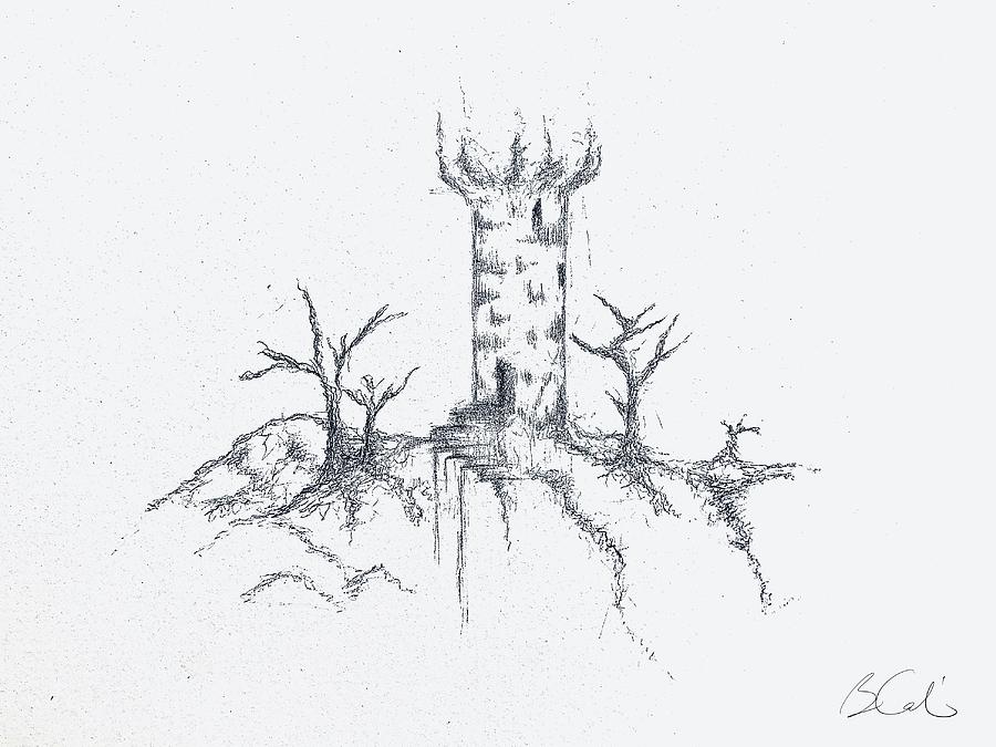 The Tower Drawing by Barbara Caioli