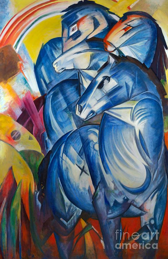 The Tower of Blue Horses #1 Painting by Franz Marc