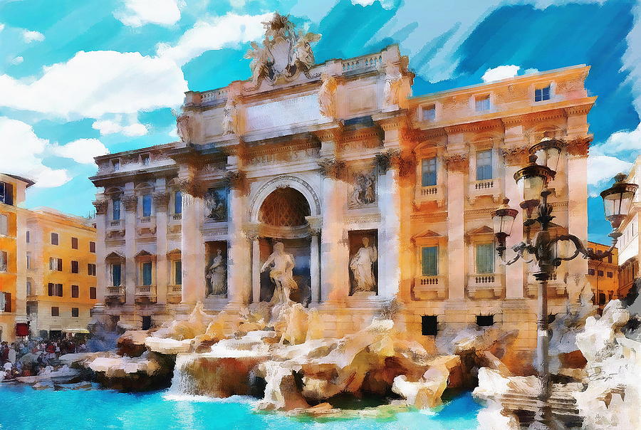 The Trevi Fountain #1 Digital Art by Jerzy Czyz