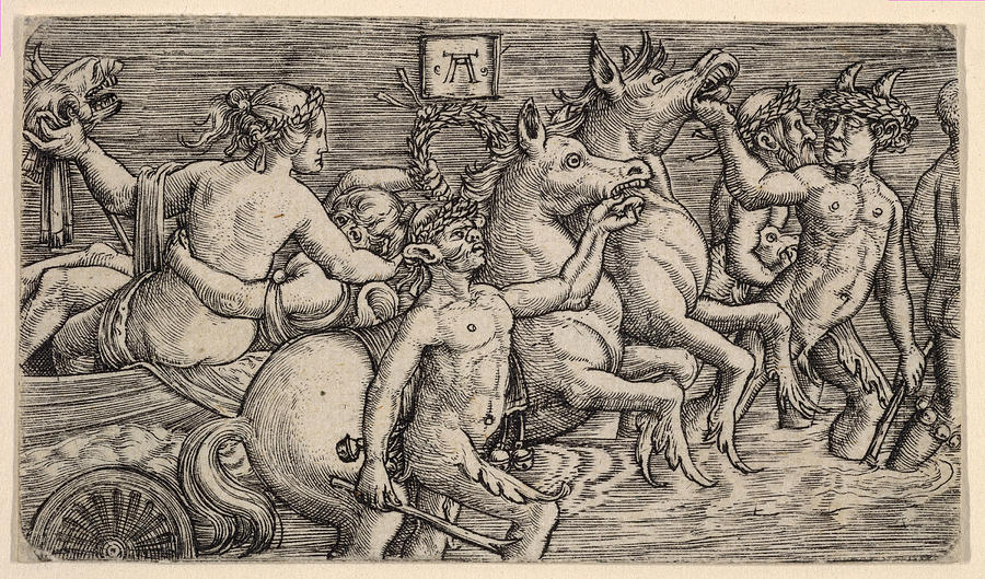 The Triumph of the Sea-Gods #2 Drawing by Albrecht Altdorfer