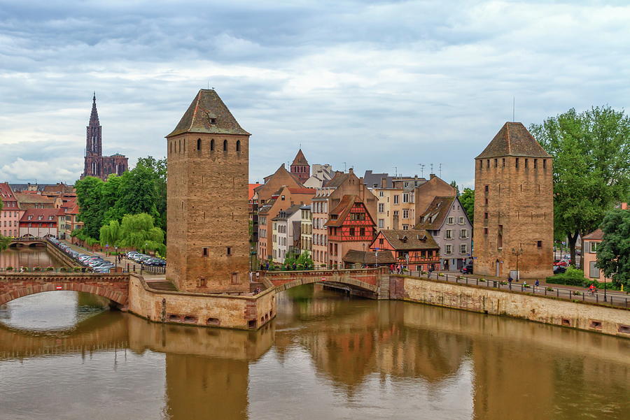 The twin watchtowers of the Ponts Couverts, Strasbourg, France #1 Photograph by Elenarts - Elena Duvernay photo