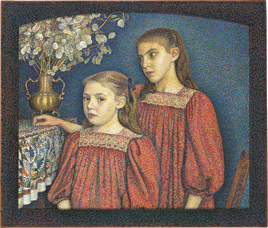 Georges Lemmen Painting - The Two Sisters or The Serruys Sisters  #1 by Georges Lemmen