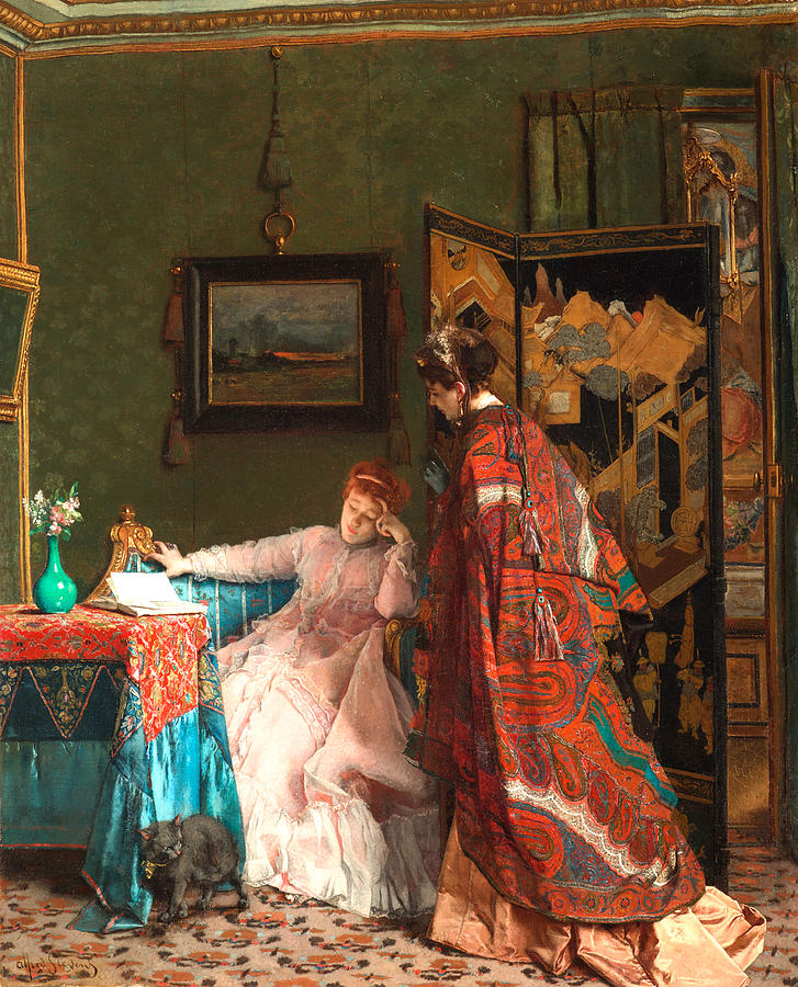 The Visit, 1869 Painting by Alfred Stevens - Fine Art America