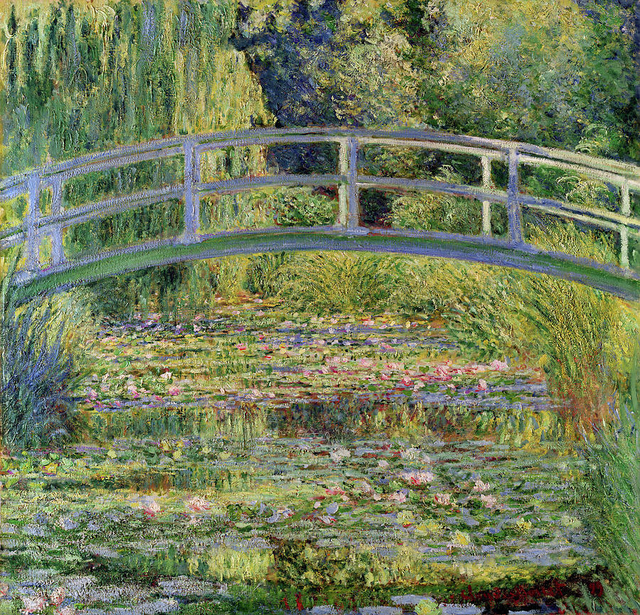 Claude Monet Painting - The Waterlily Pond with the Japanese Bridge by Claude Monet