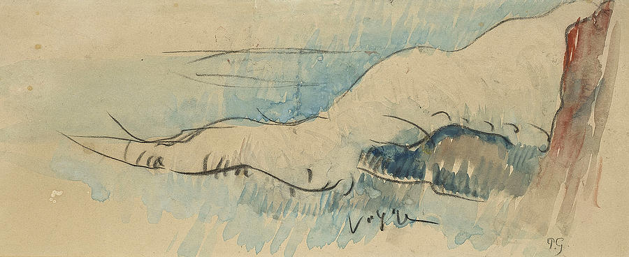 The Wave #1 Drawing by Paul Gauguin