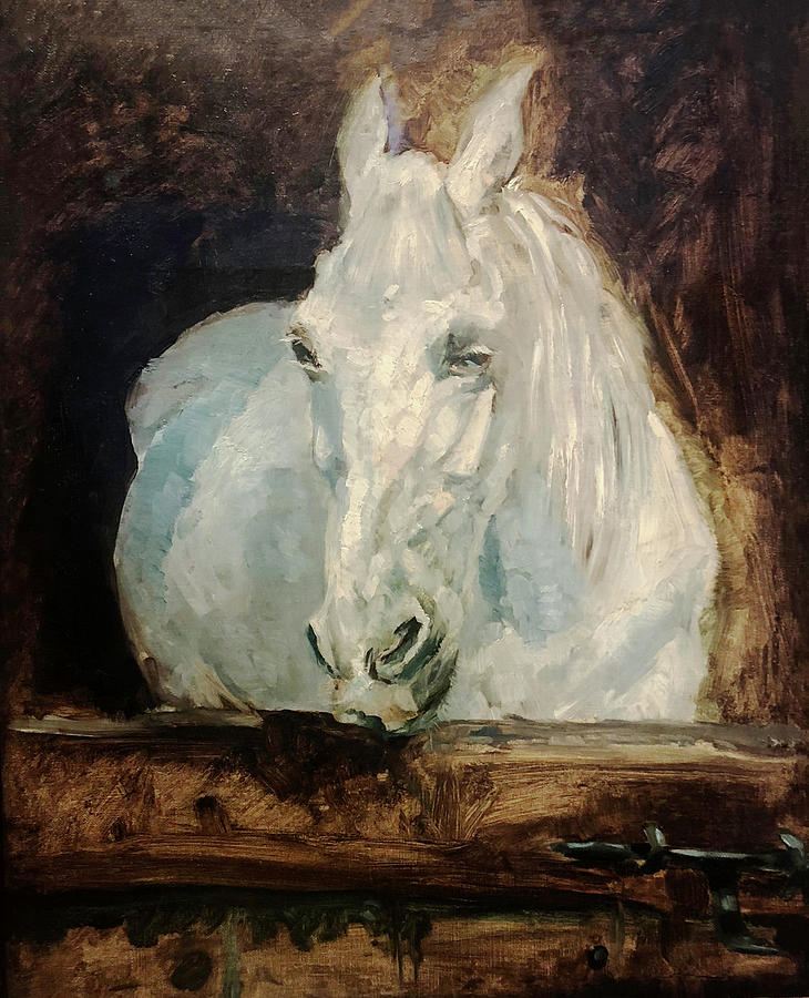 Henri De Toulouse Lautrec Painting - The White Horse Gazelle #1 by Antique Paper Print