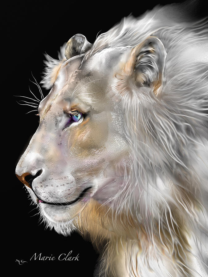 The White Lion Painting by Marie Clark - Fine Art America